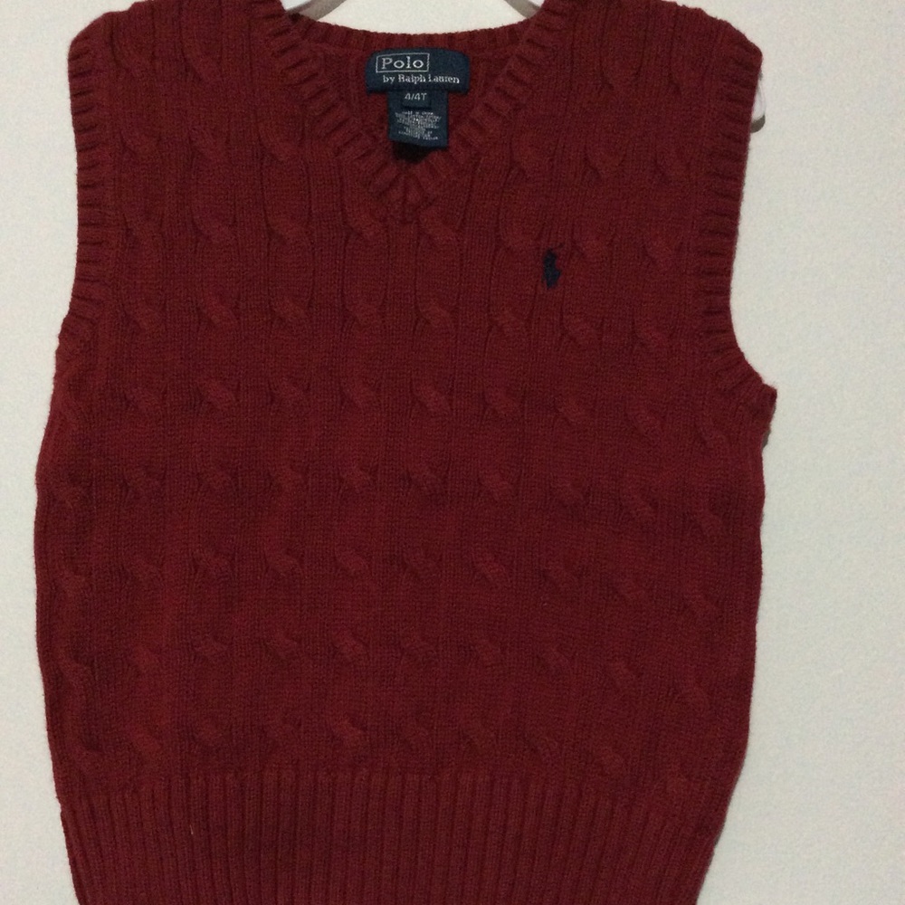 red sweater vest for the holidays.